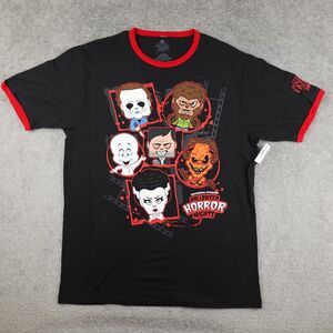 Halloween Horror Nights Shirt Men's L Black Red Ringer Graphic Tee 2022 NWT
